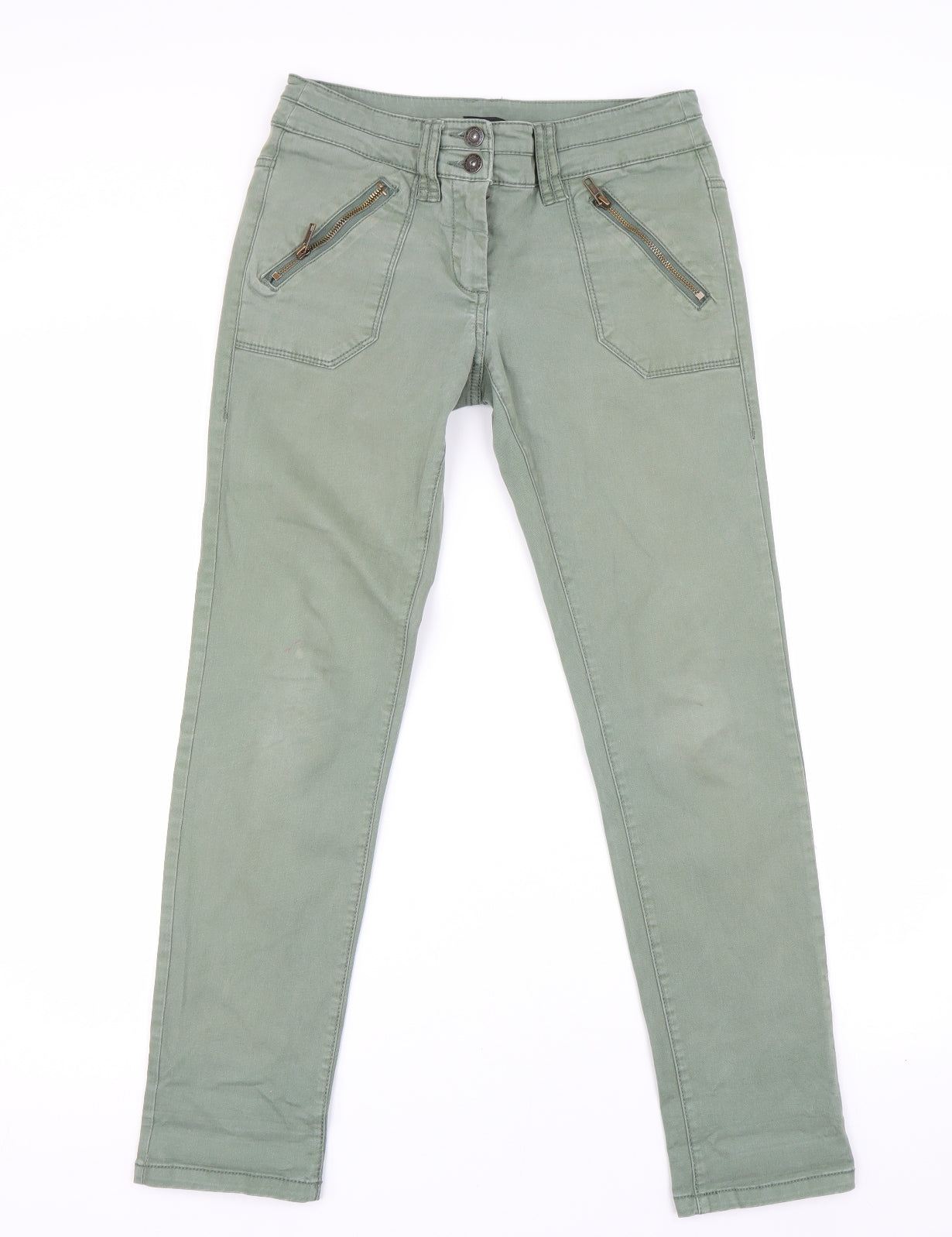 NEXT Womens Green  Denim Straight Jeans Size 8 L28 in
