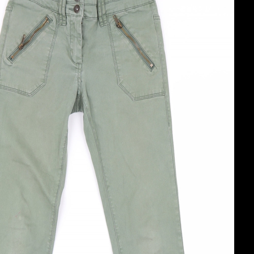 NEXT Womens Green  Denim Straight Jeans Size 8 L28 in