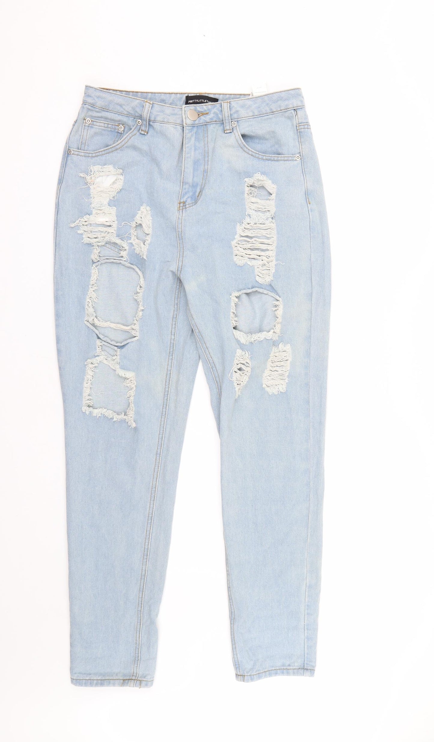 Pretty Little Thing Womens Blue  Denim Straight Jeans Size 10 L29 in