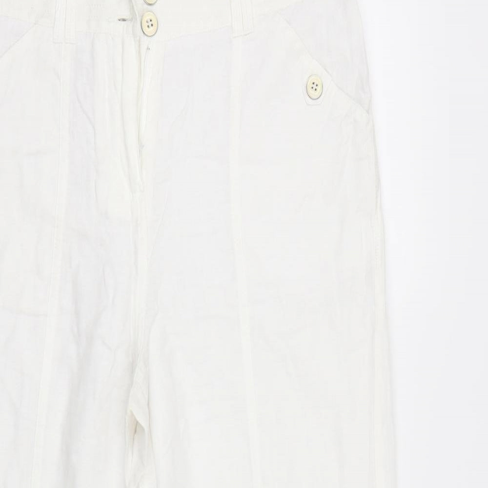 Per Una Womens White   Trousers  Size 14 L27 in - Short