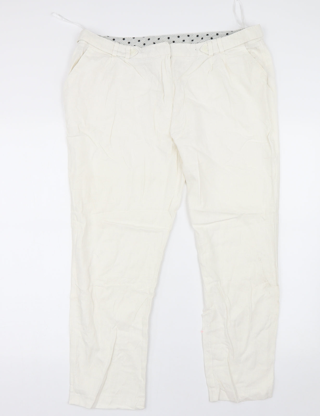Primark Womens Ivory   Trousers  Size 16 L25 in