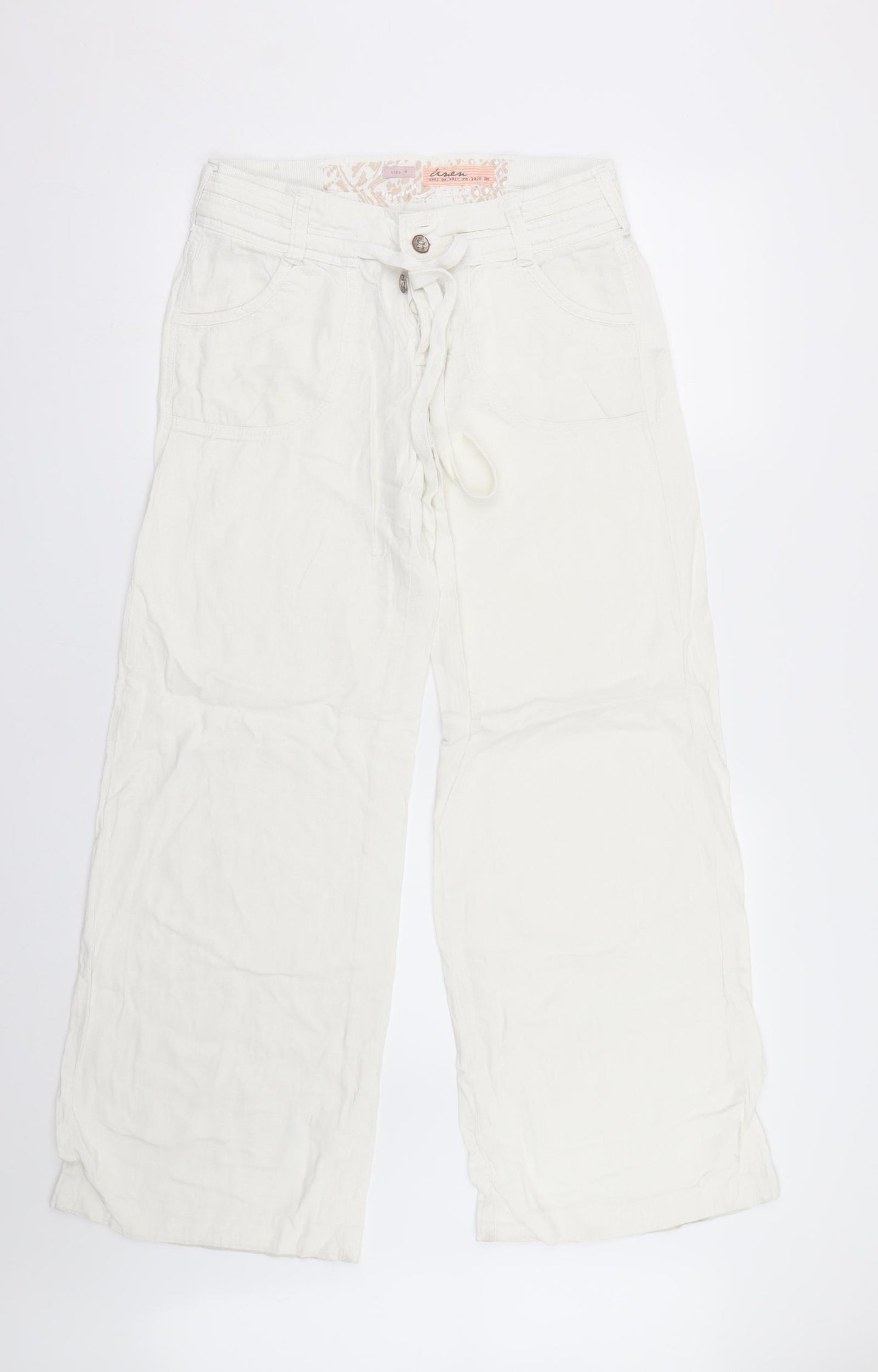 New Look Womens White   Trousers  Size 8 L31 in