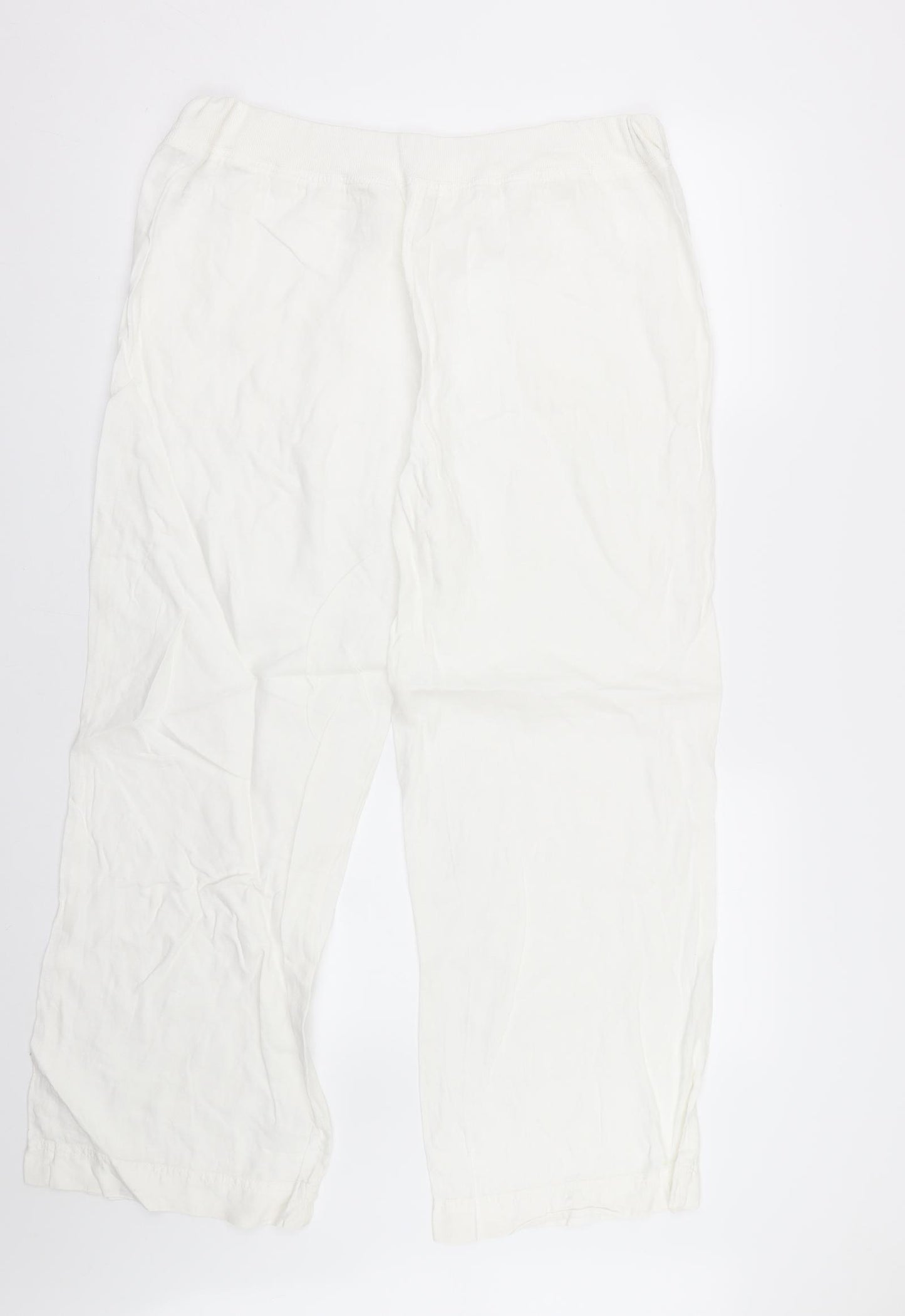 M&S Womens White   Trousers  Size 16 L27 in - Short