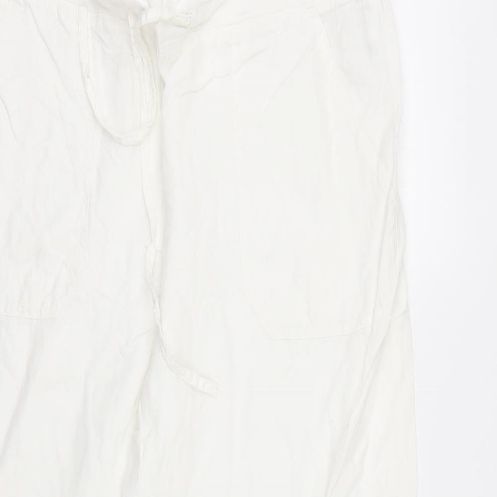 M&S Womens White   Trousers  Size 16 L27 in - Short