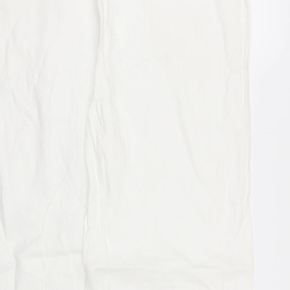 M&S Womens White   Trousers  Size 16 L27 in - Short