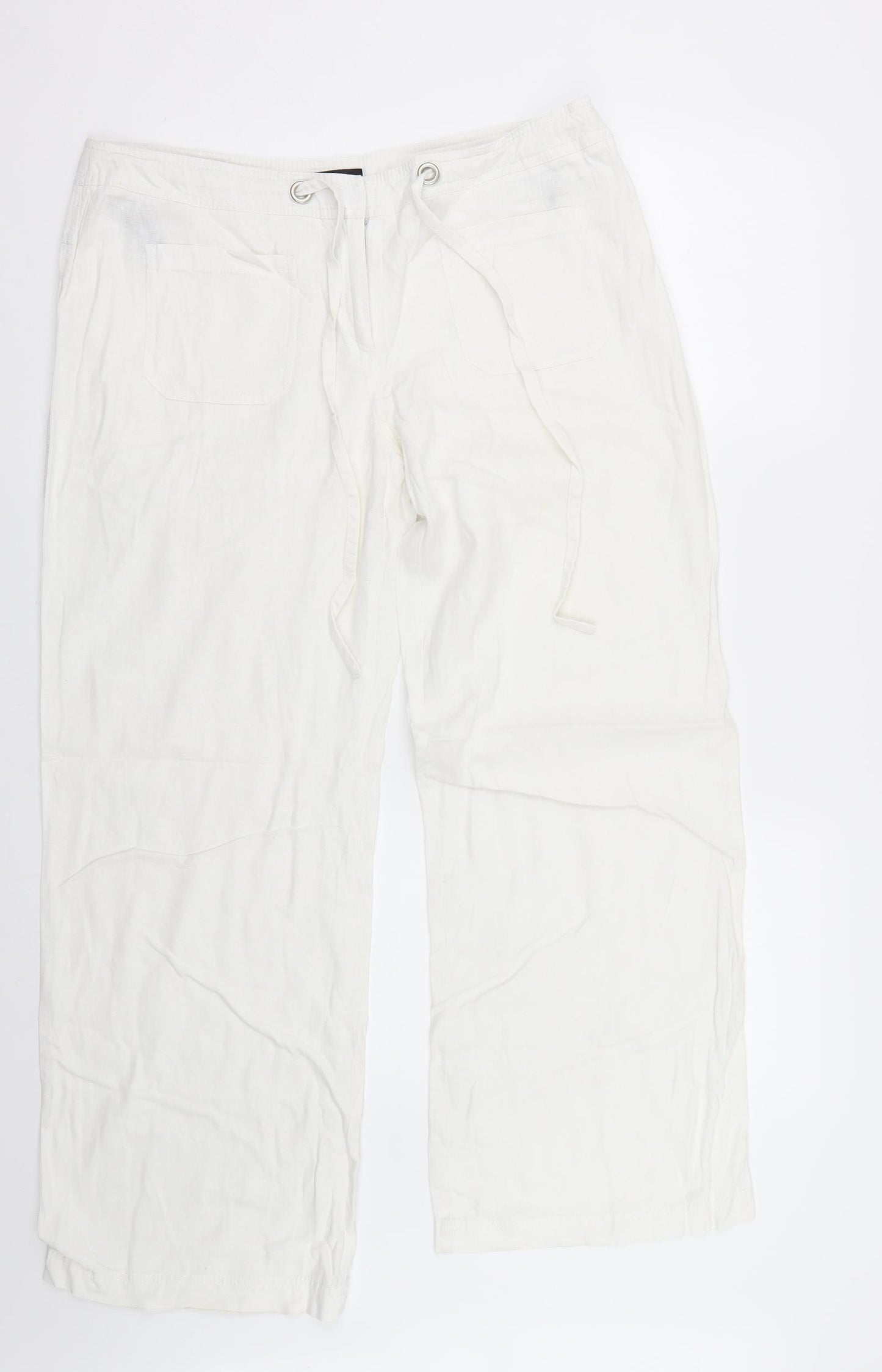 Papaya Womens White   Trousers  Size 14 L28 in