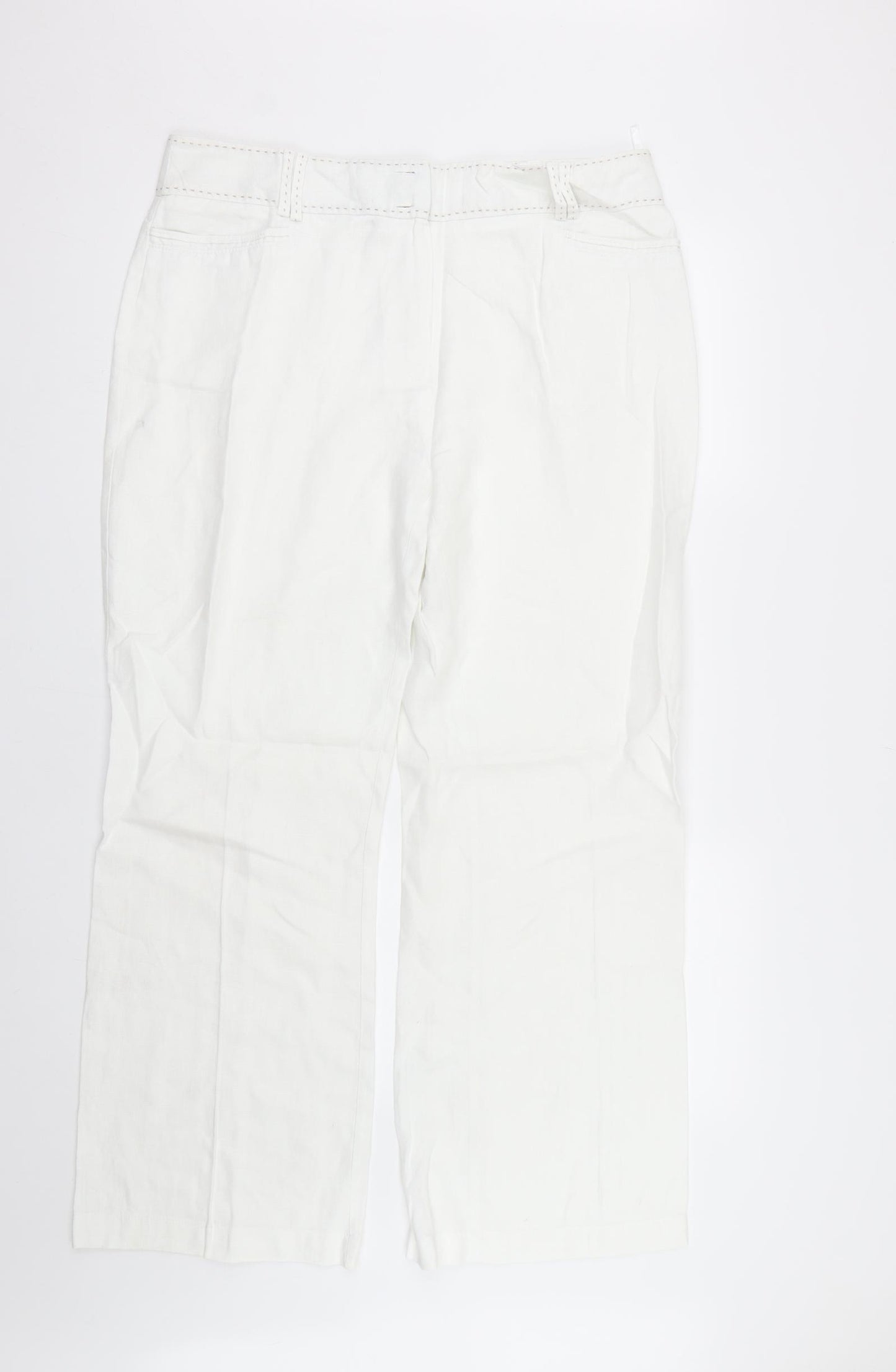 Per Una Womens White   Trousers  Size 16 L29 in