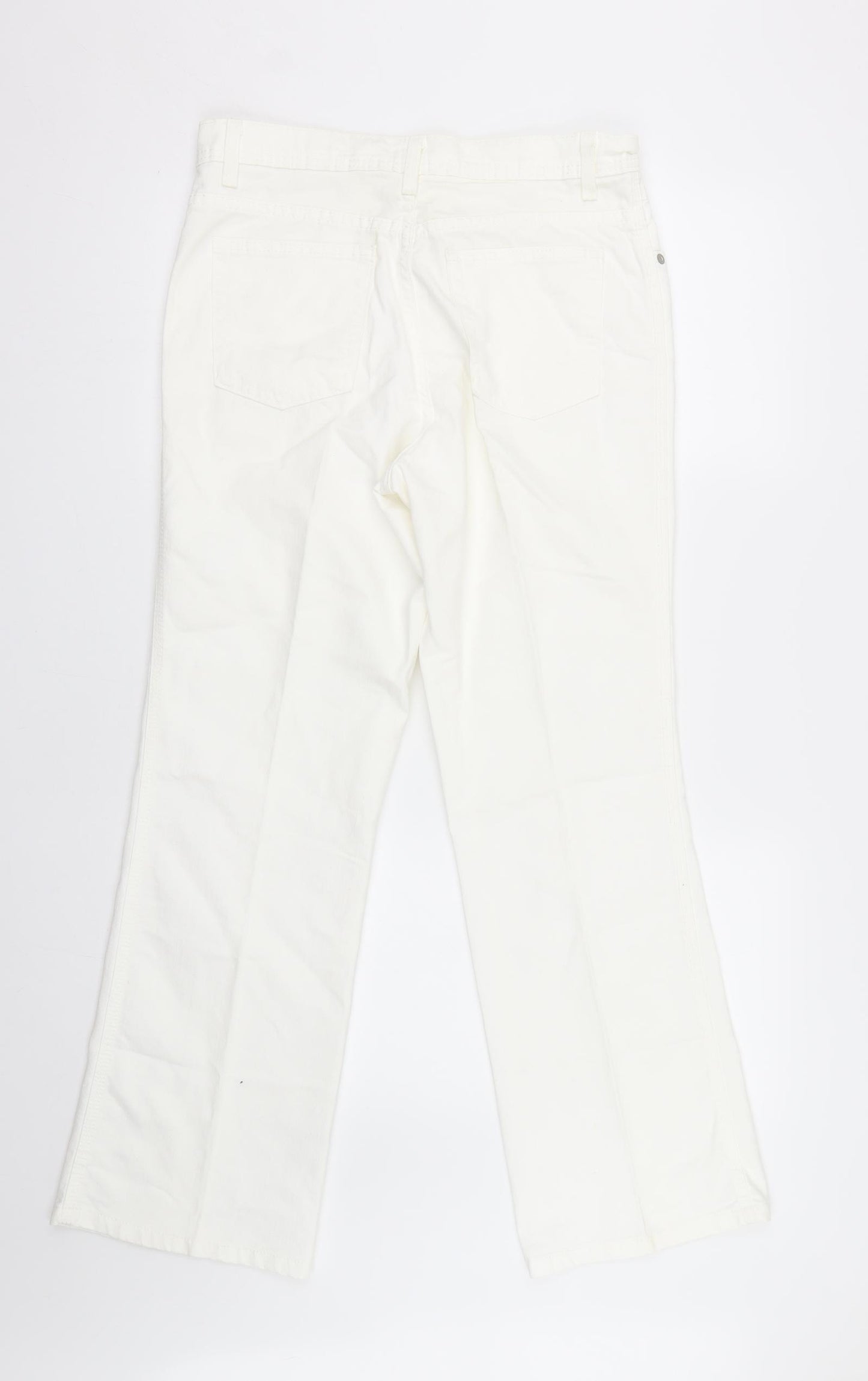 M&S Womens White  Denim Bootcut Jeans Size 12 L30 in