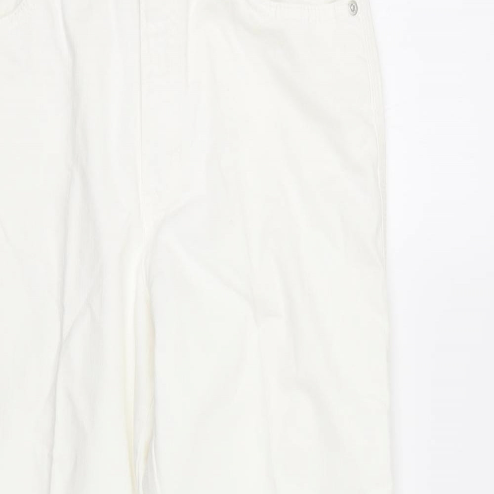 M&S Womens White  Denim Bootcut Jeans Size 12 L30 in
