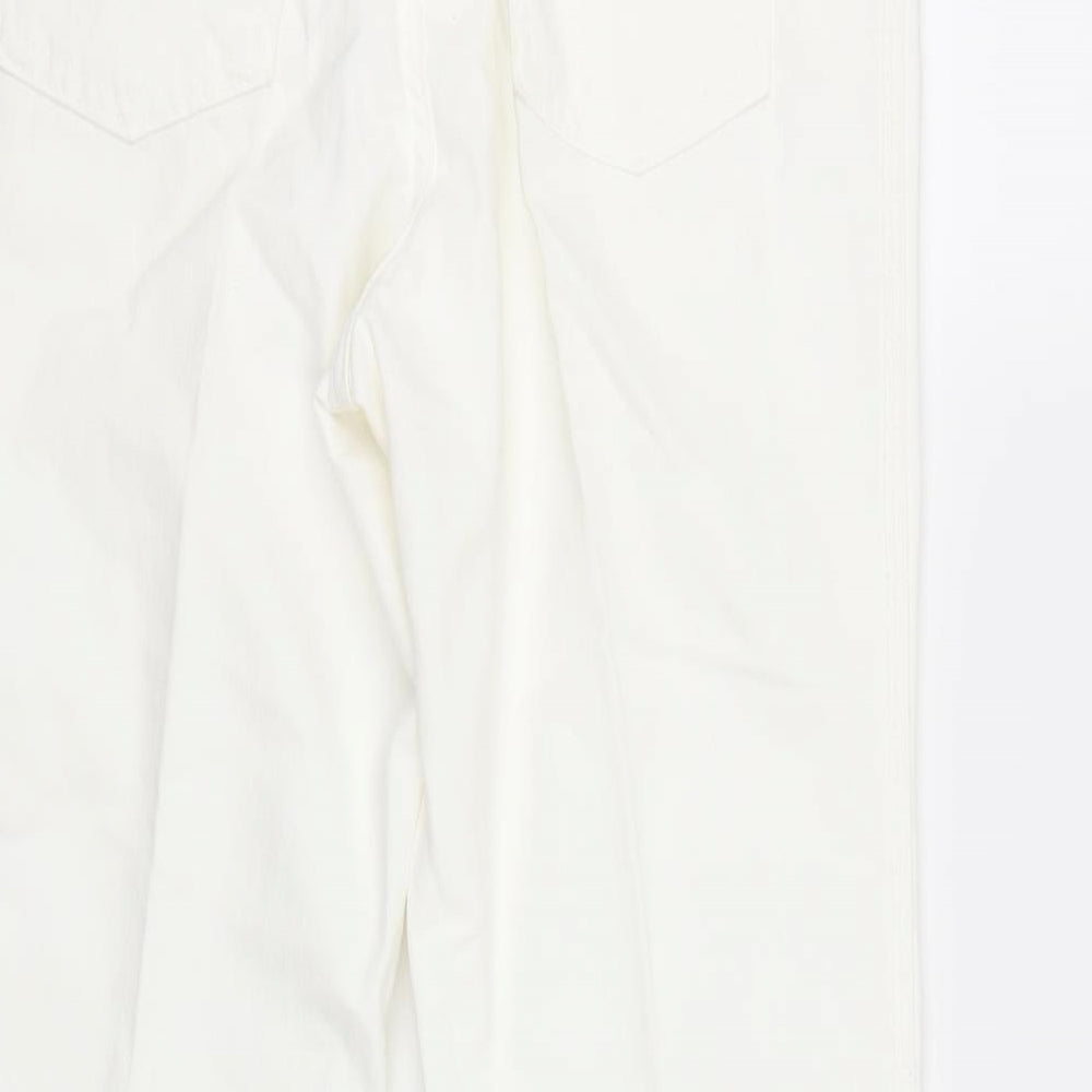 M&S Womens White  Denim Bootcut Jeans Size 12 L30 in