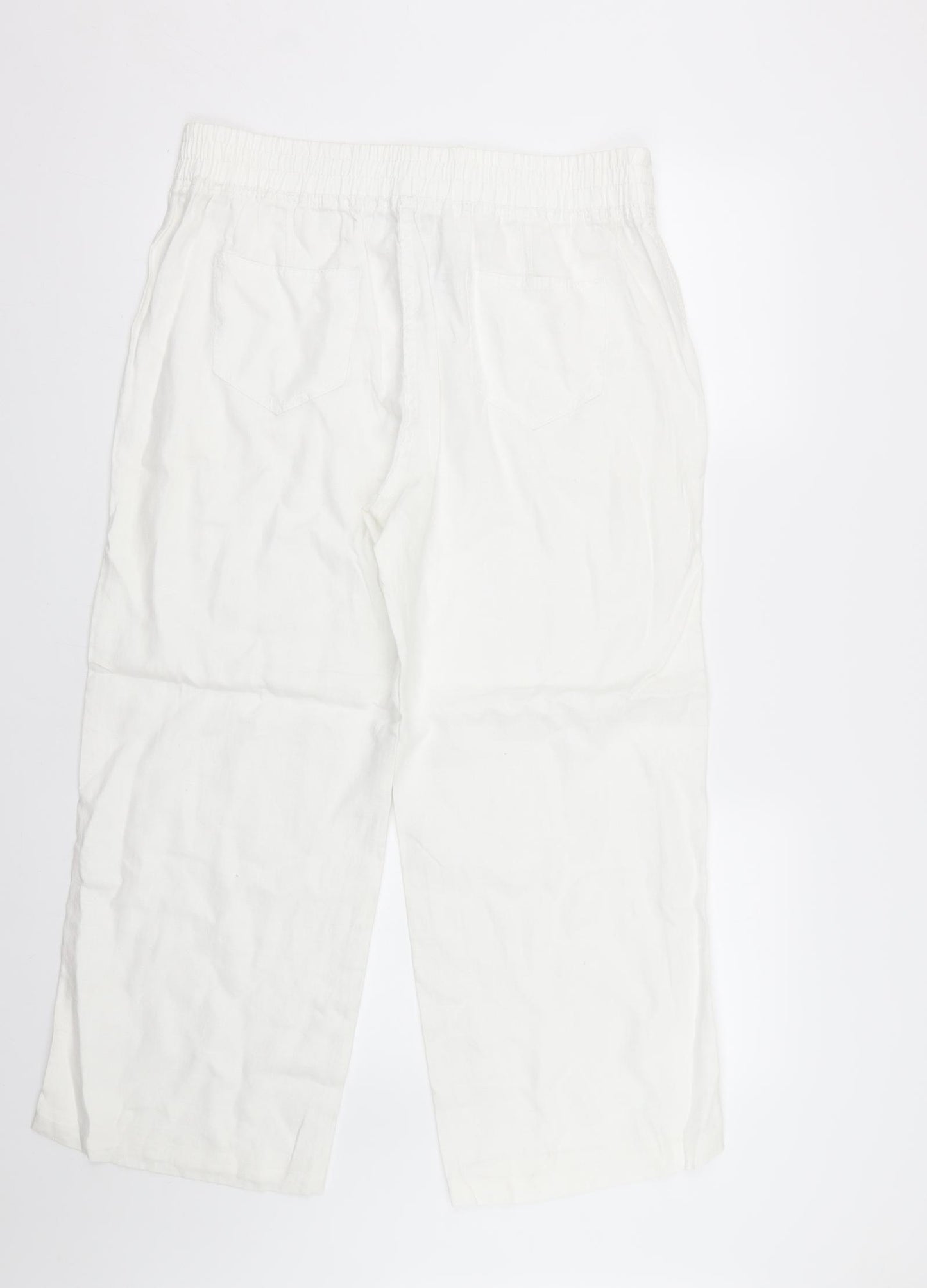 M&S Womens White   Trousers  Size 14 L26 in