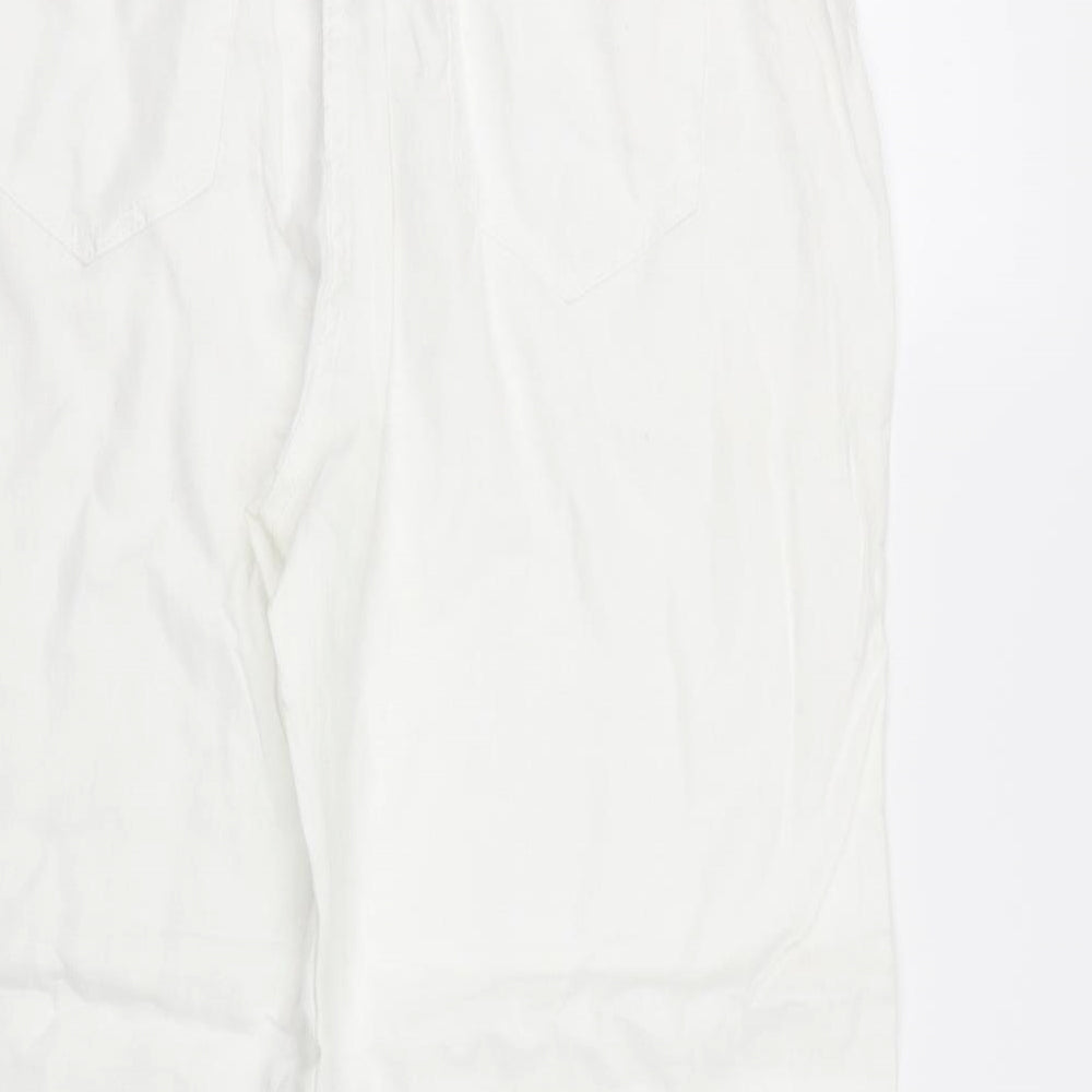 M&S Womens White   Trousers  Size 14 L26 in