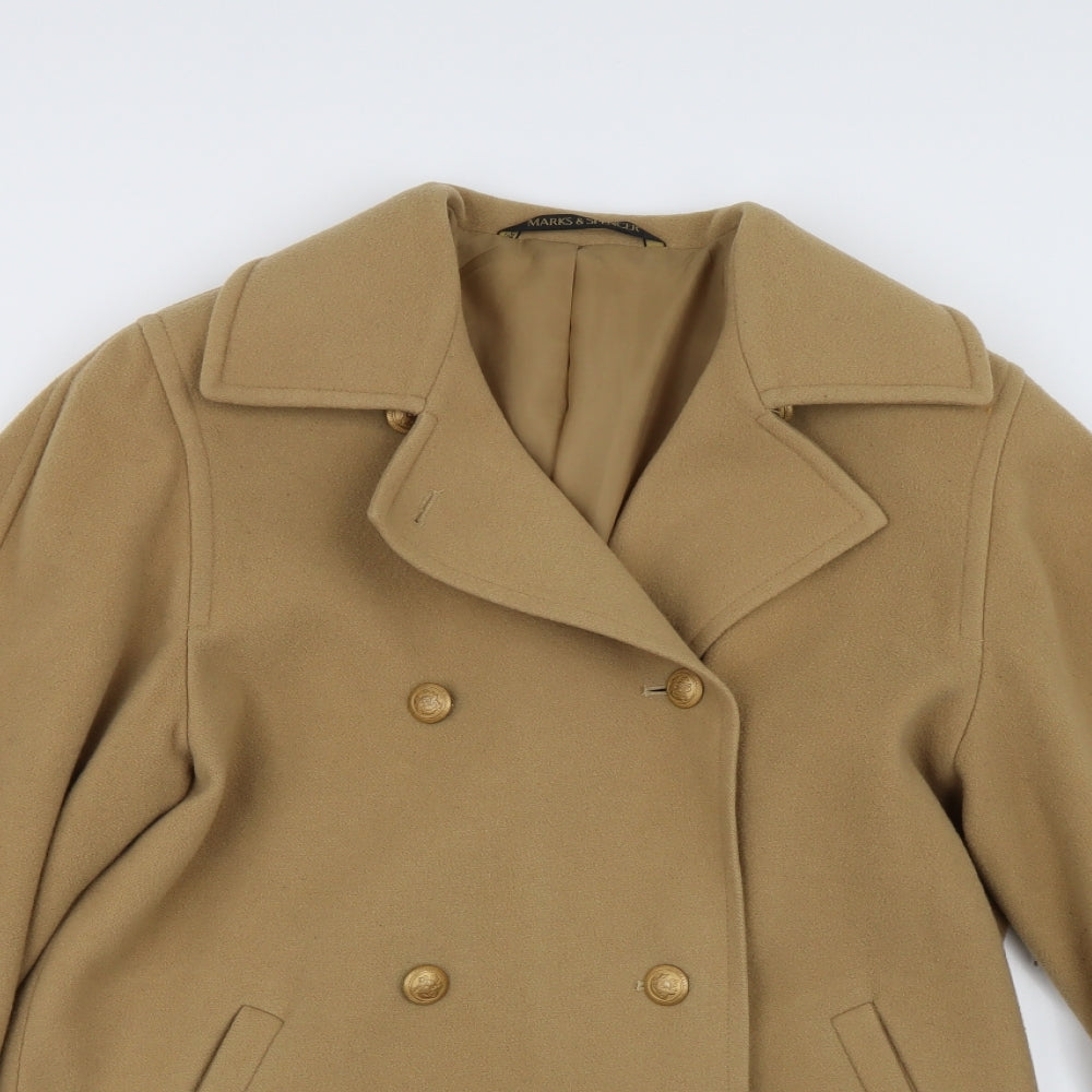 M&S Womens Yellow   Overcoat Coat Size 12