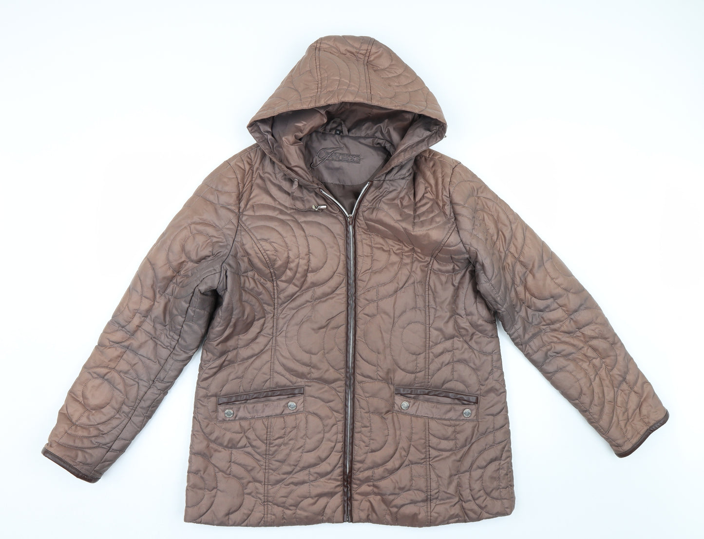 Finesse Womens Brown   Jacket  Size 14  - Metallic Look