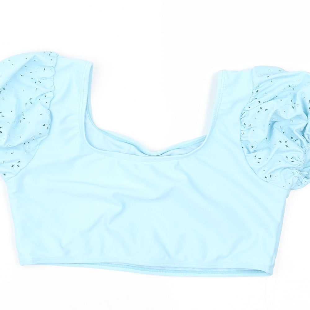 George Girls Blue   Cropped Blouse Size 13-14 Years
