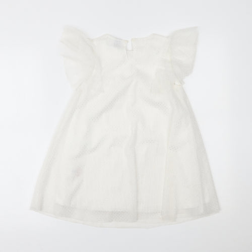 Little Kids Girls White   Fit & Flare  Size 5-6 Years