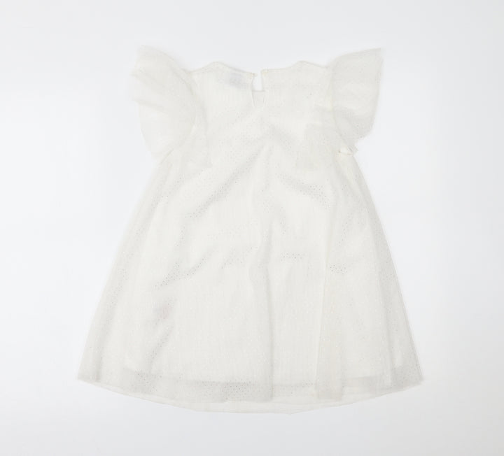 Little Kids Girls White   Fit & Flare  Size 5-6 Years