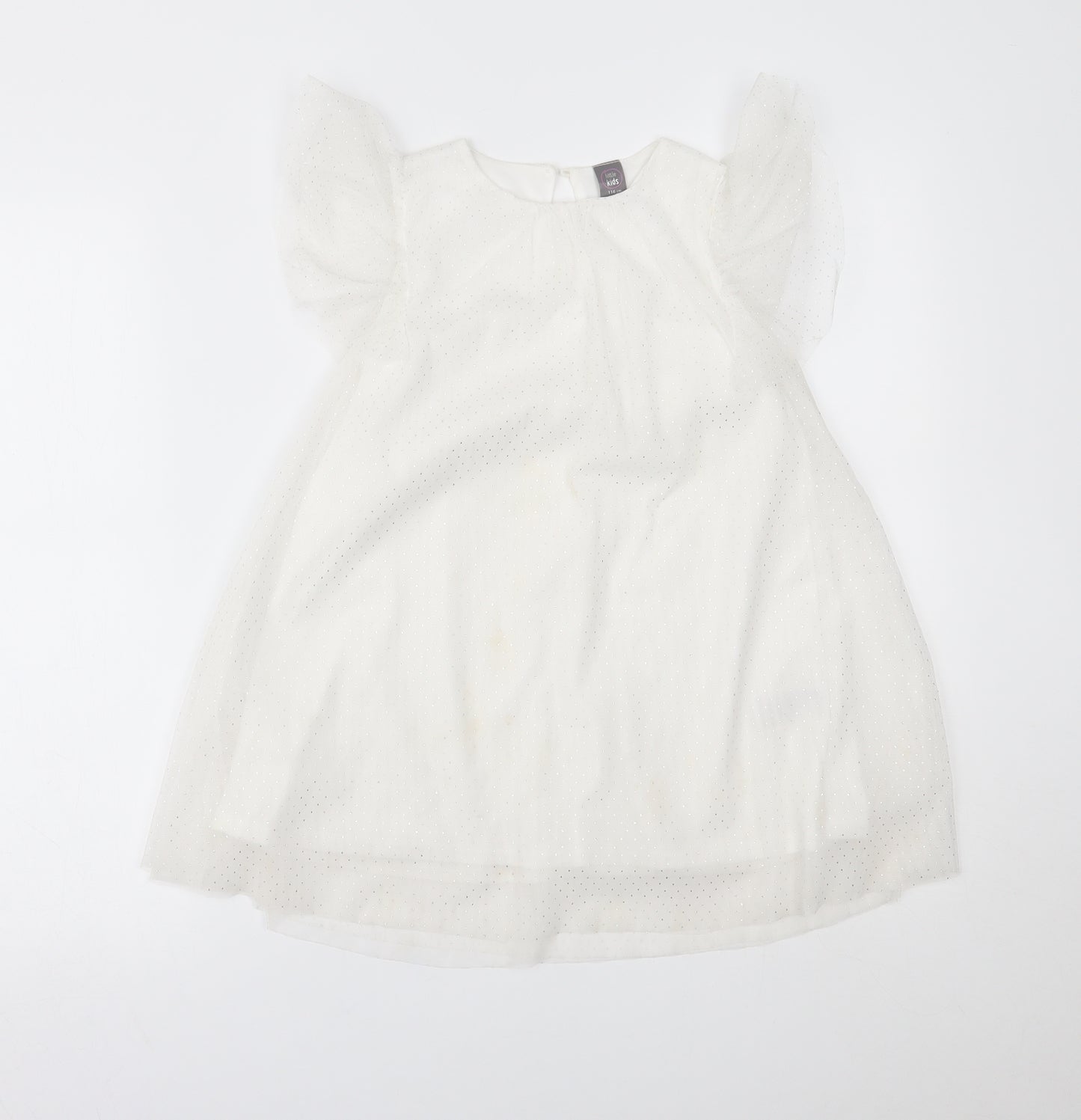 Little Kids Girls White   Fit & Flare  Size 5-6 Years