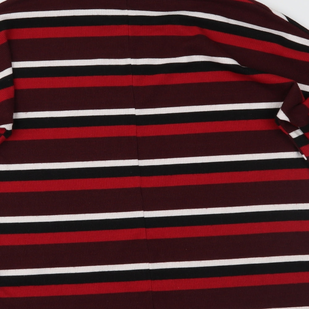 New Look Womens Red Striped  Basic Blouse Size 8