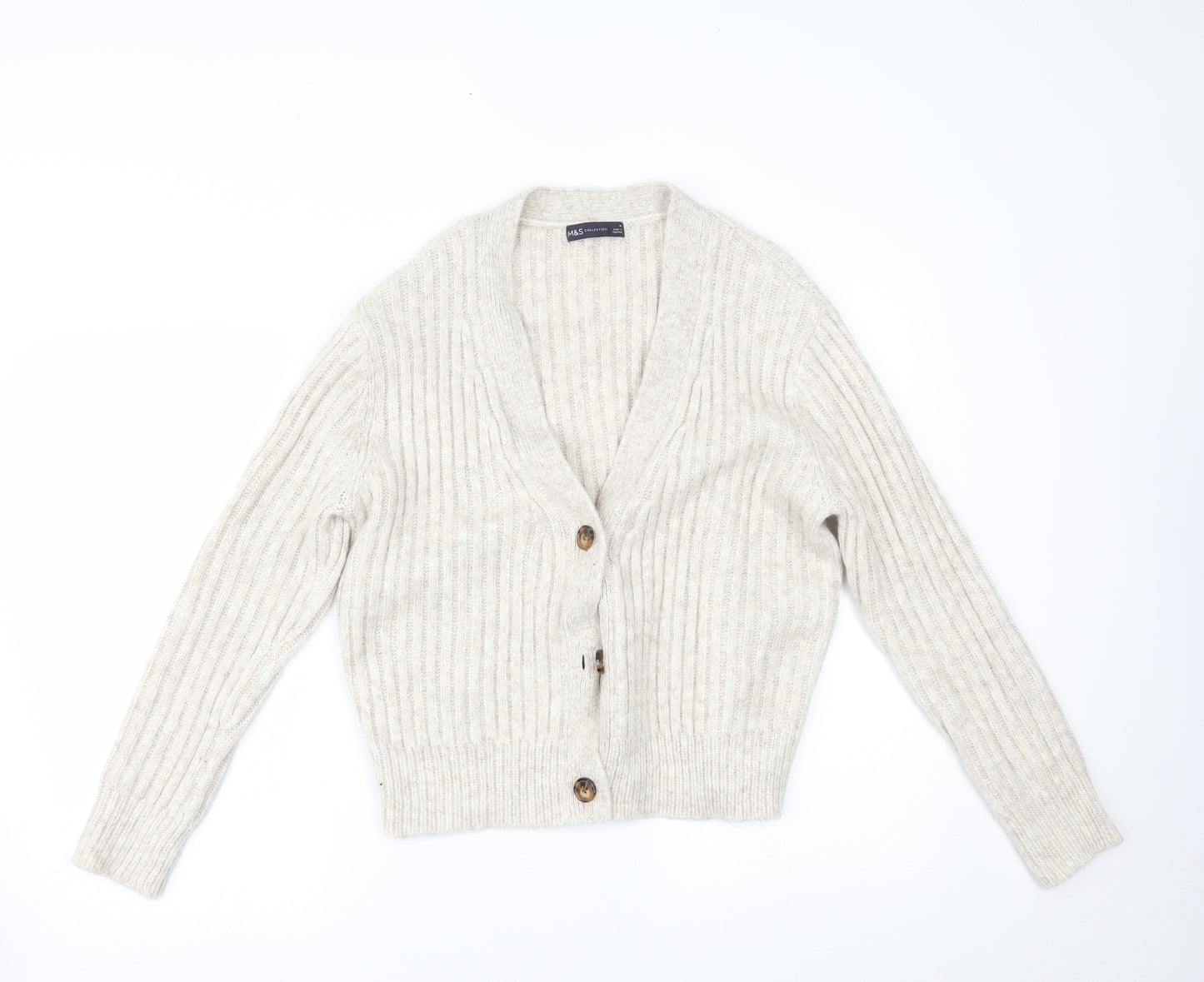 Marks and Spencer Womens Beige   Cardigan Jumper Size M
