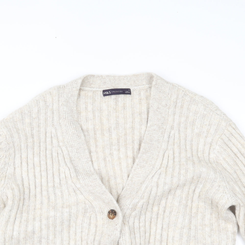 Marks and Spencer Womens Beige   Cardigan Jumper Size M