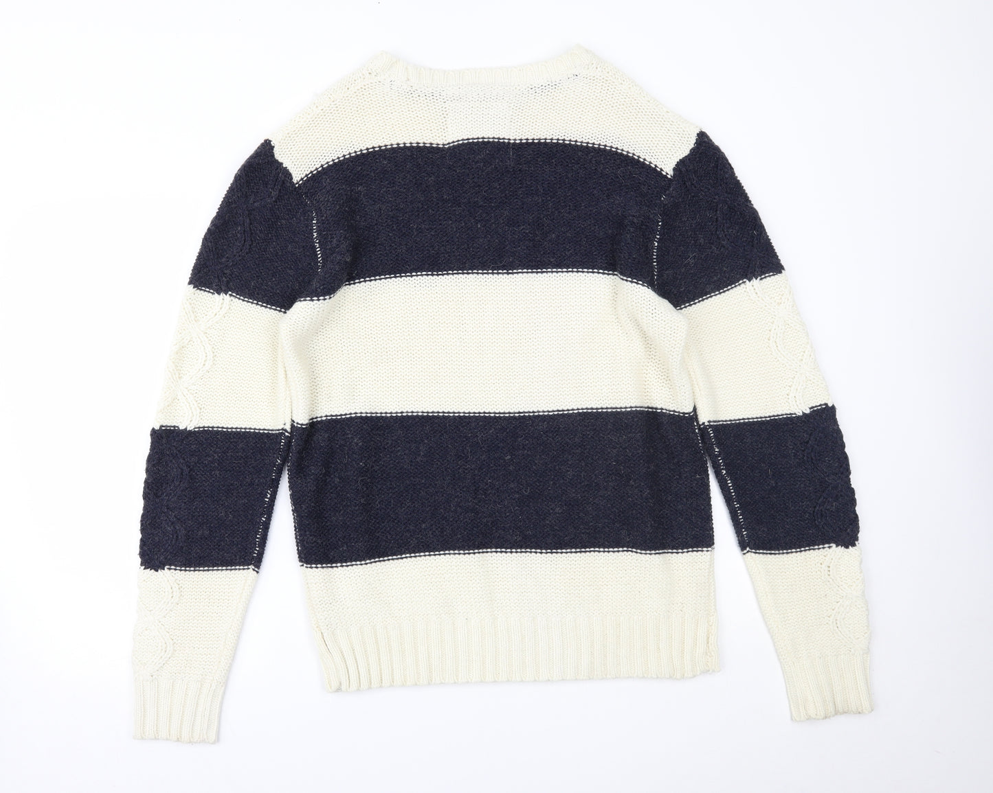 Soul Star Mens Blue Striped  Pullover Jumper Size XL