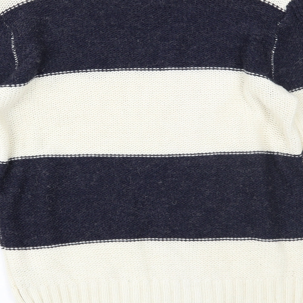 Soul Star Mens Blue Striped  Pullover Jumper Size XL