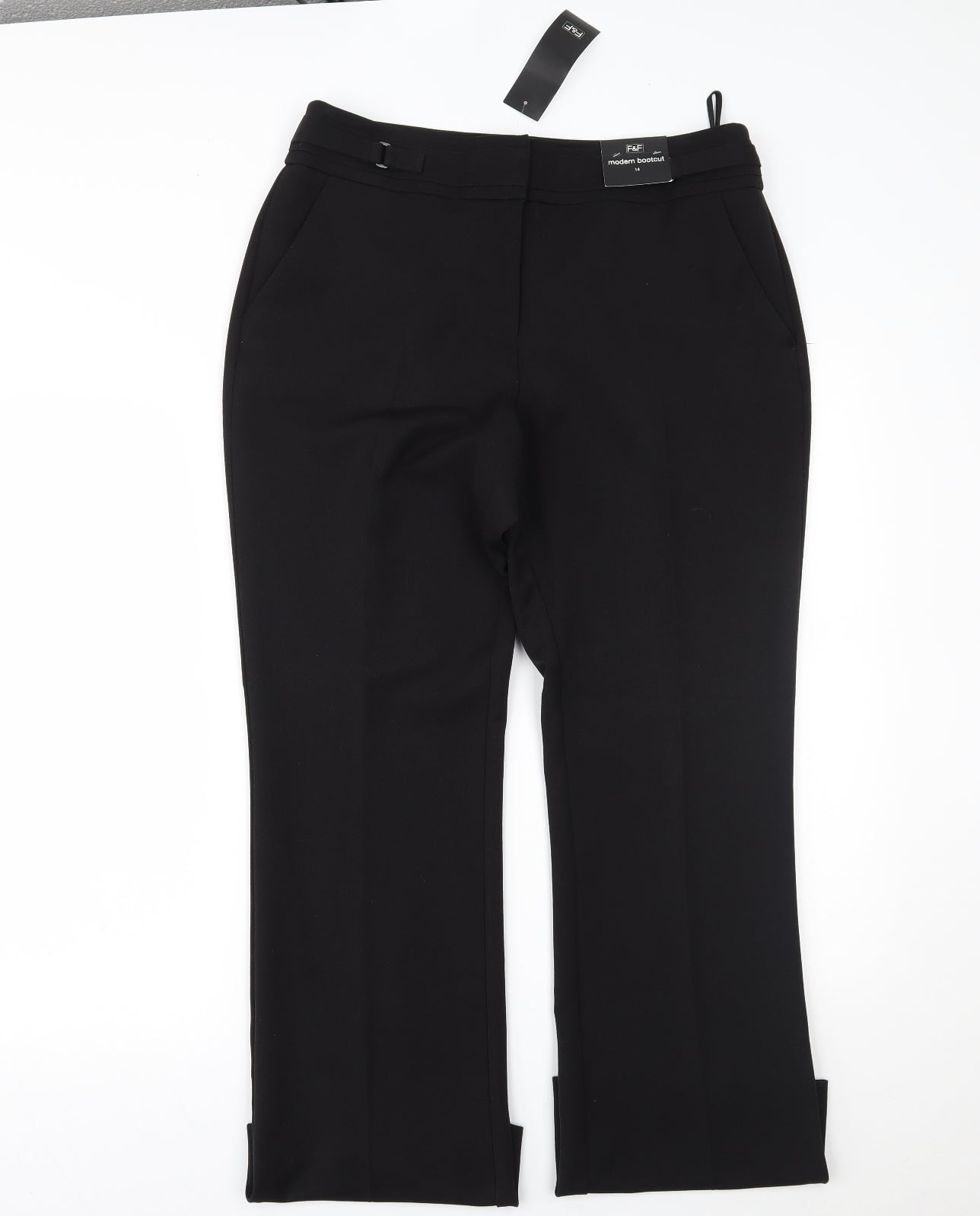 F&F Womens Black   Trousers  Size 14 L31 in