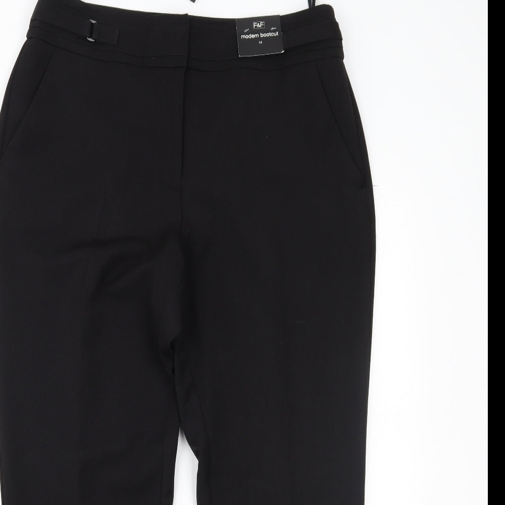 F&F Womens Black   Trousers  Size 14 L31 in