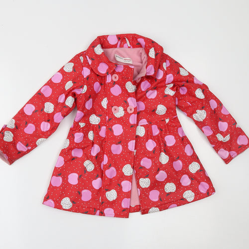 Minoti Girls Red Polka Dot  Rain Coat Coat Size 3-4 Years