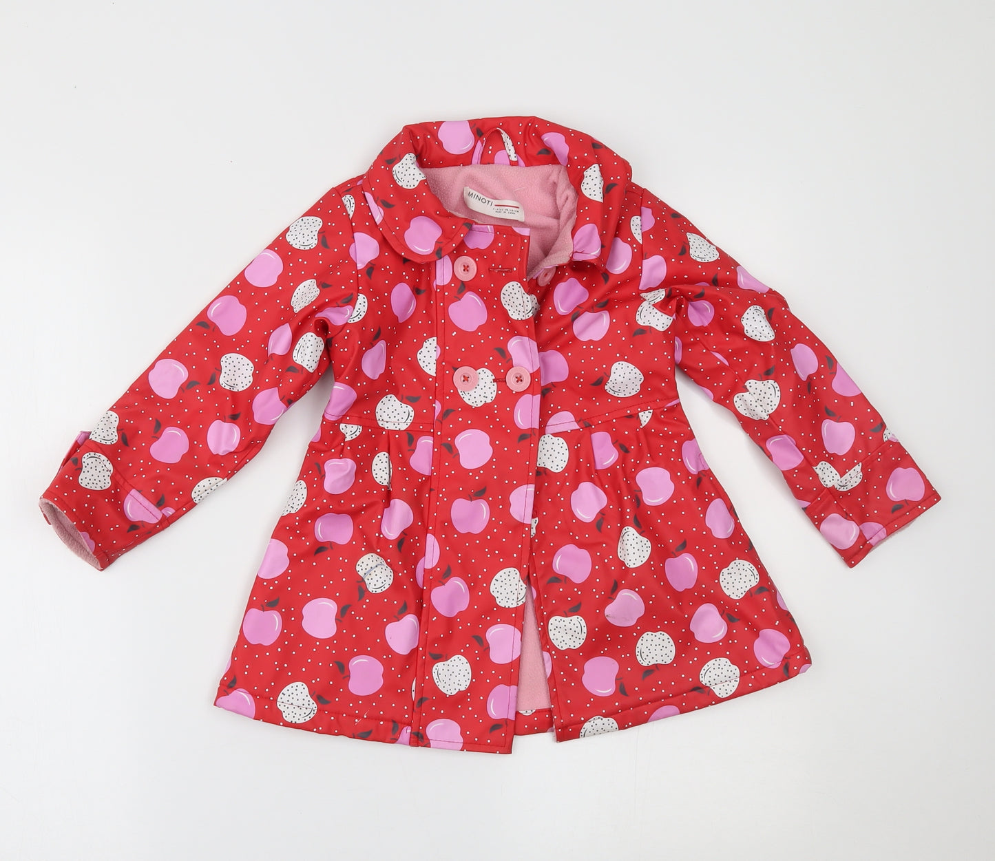 Minoti Girls Red Polka Dot  Rain Coat Coat Size 3-4 Years