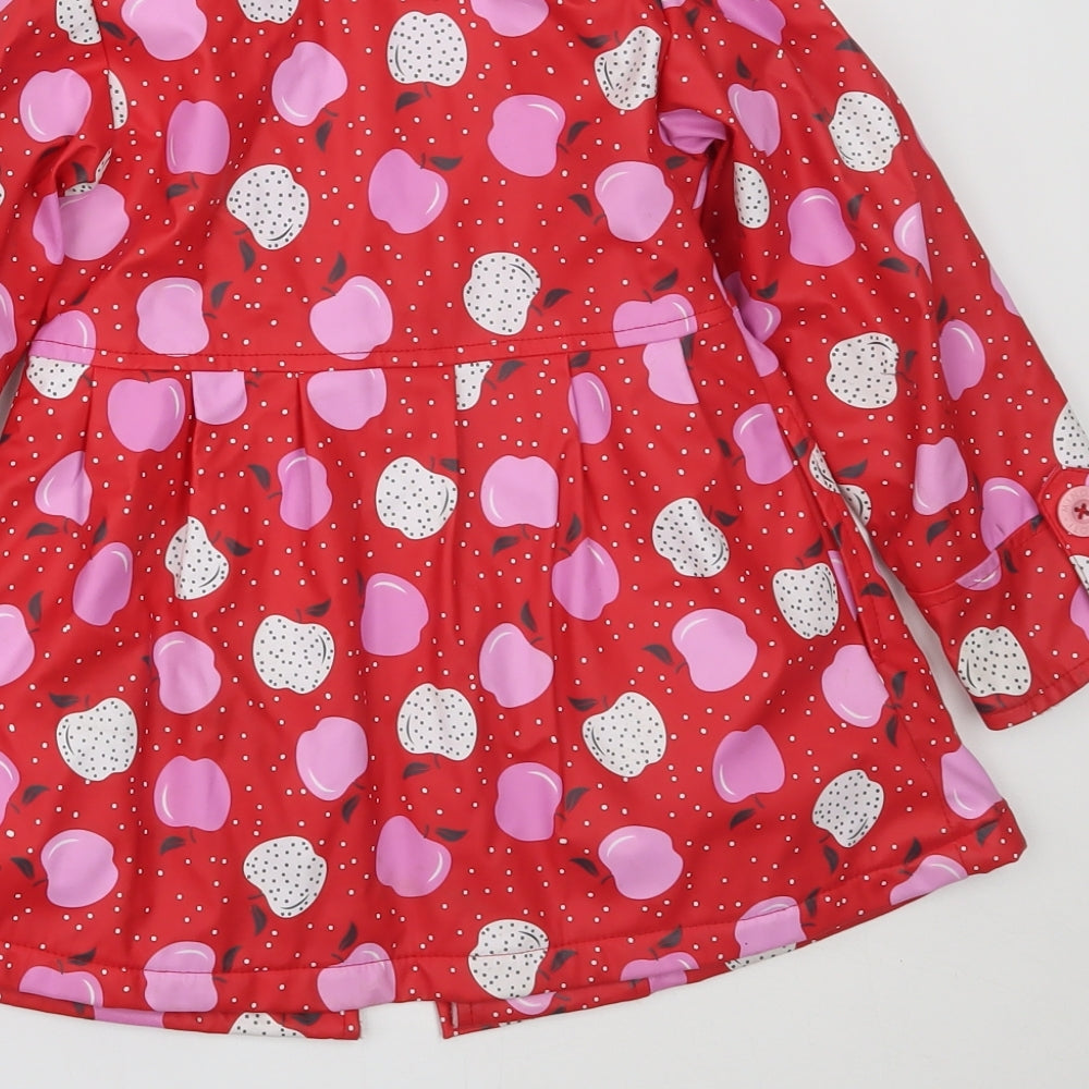 Minoti Girls Red Polka Dot  Rain Coat Coat Size 3-4 Years