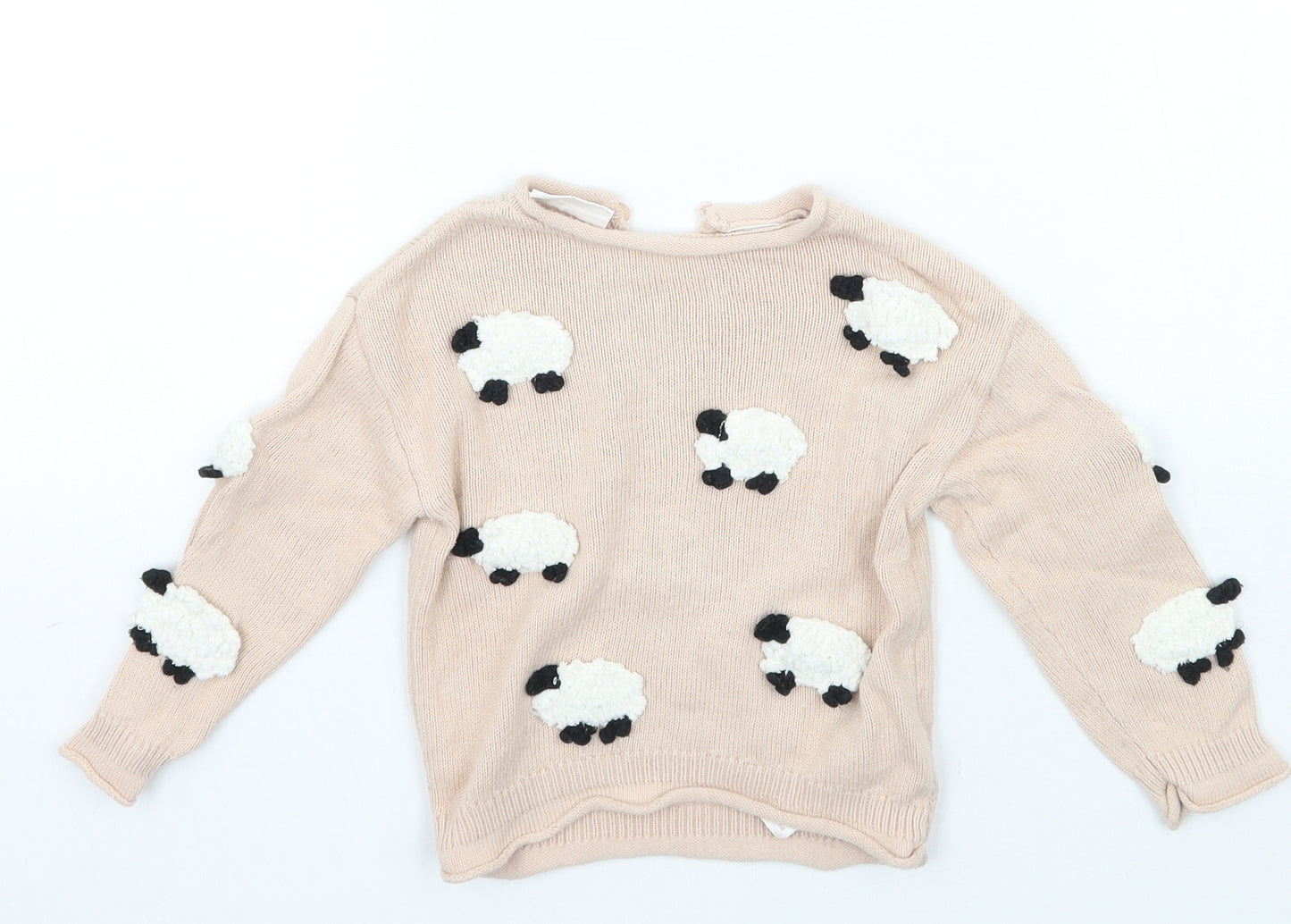 Zara Girls Pink   Pullover Jumper Size 12-18 Months