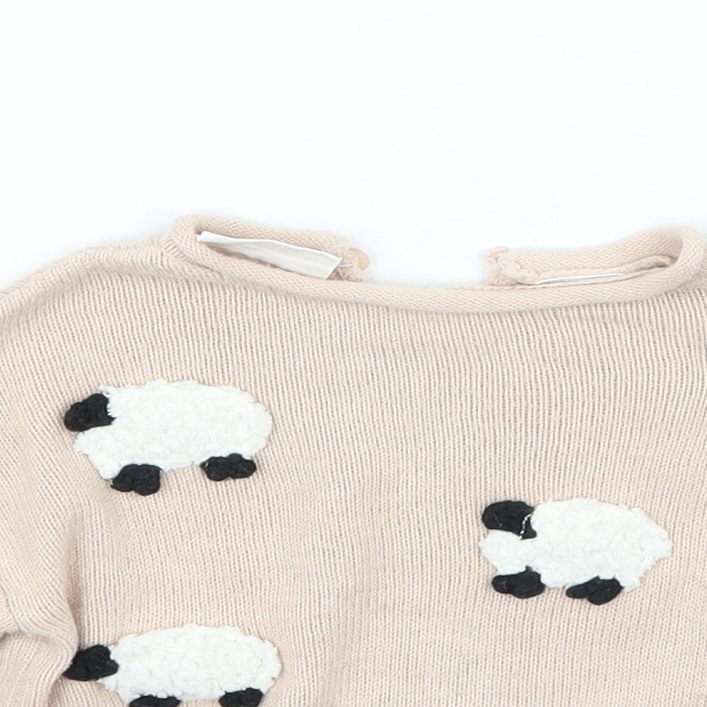 Zara Girls Pink   Pullover Jumper Size 12-18 Months
