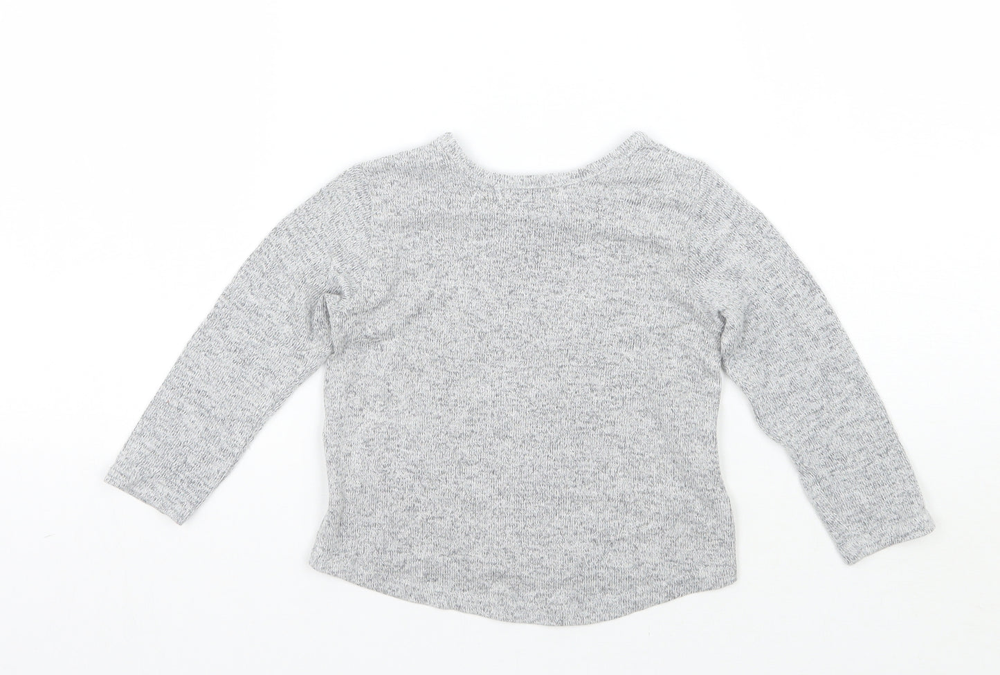 Primark Girls Grey Floral  Basic T-Shirt Size 12-18 Months