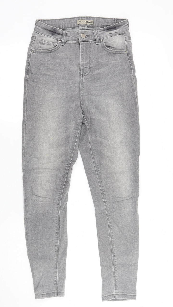 Denim & Co. Womens Grey Skinny Jeans Size 8 L25 in
