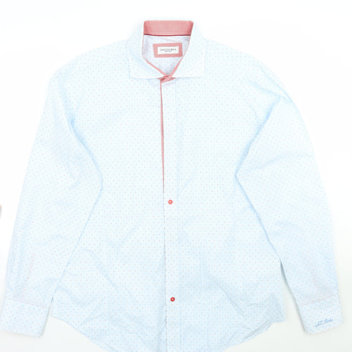 Jiggler Lord Berlue Mens Blue Geometric   Button-Up