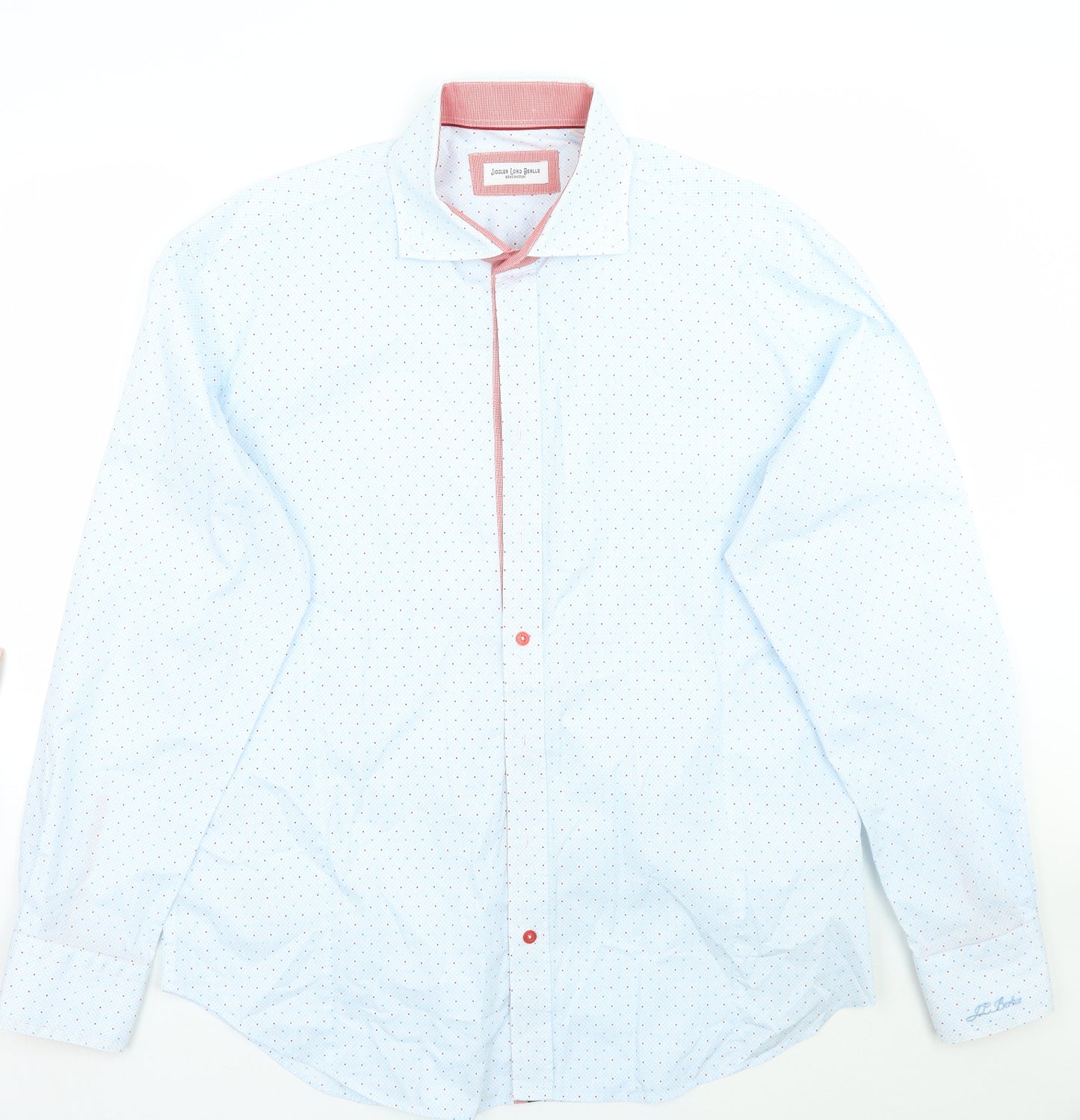 Jiggler Lord Berlue Mens Blue Geometric   Button-Up