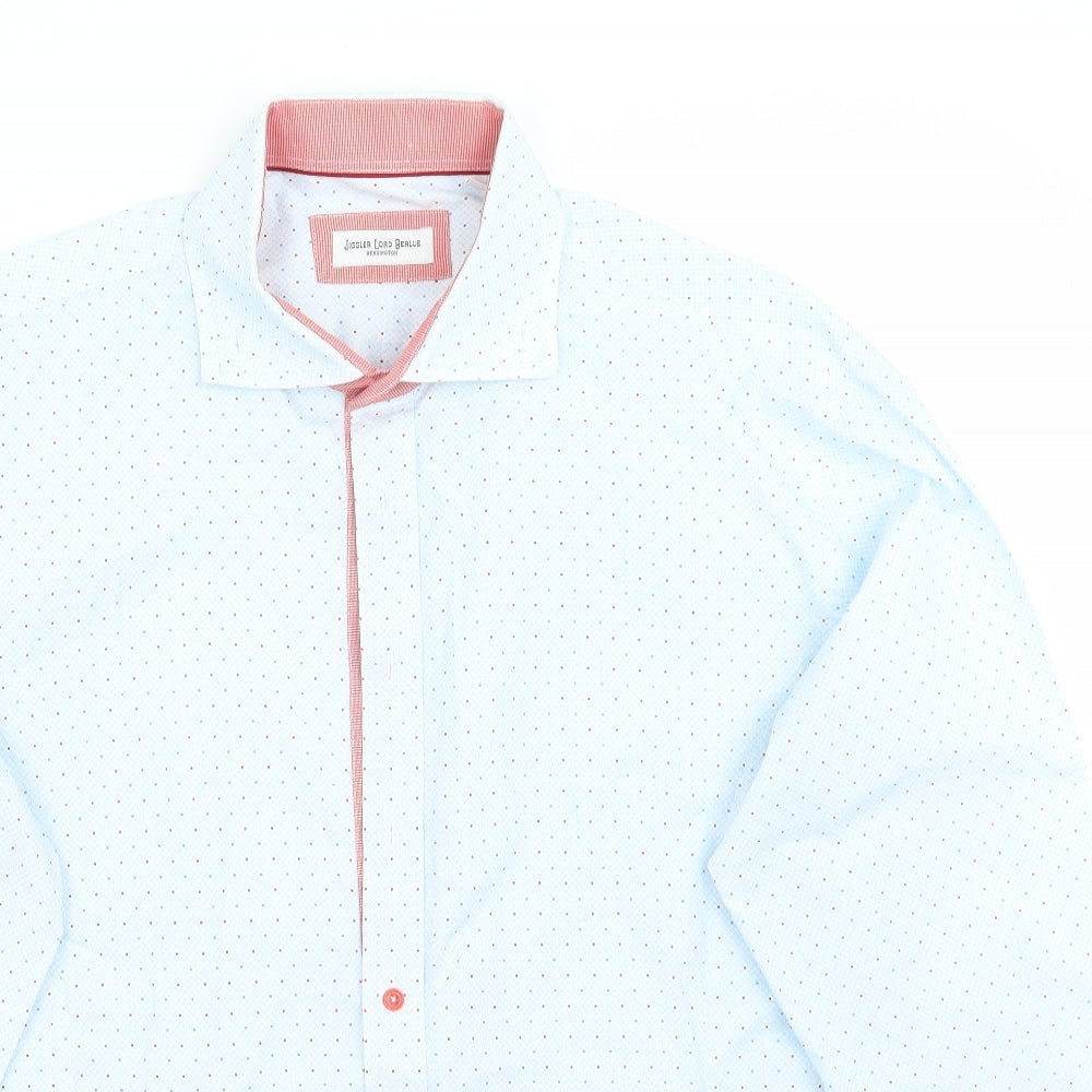 Jiggler Lord Berlue Mens Blue Geometric   Button-Up