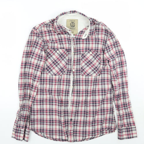 NEXT Mens Pink Check   Button-Up Size M