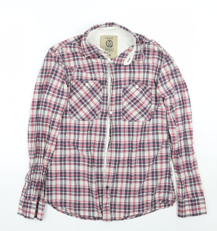 NEXT Mens Pink Check   Button-Up Size M