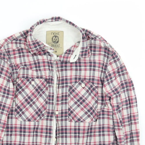NEXT Mens Pink Check   Button-Up Size M