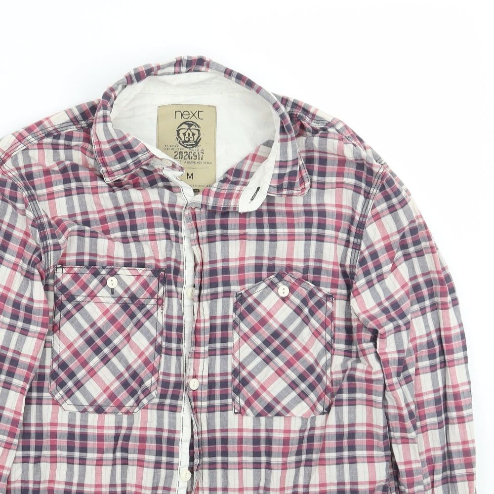 NEXT Mens Pink Check   Button-Up Size M