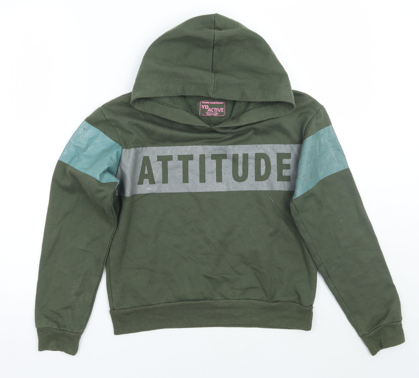 Young Dimension Girls Green   Pullover Hoodie Size 12 Years
