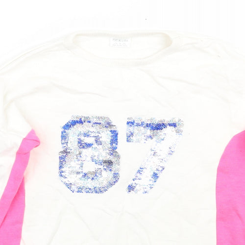 F&F Girls White   Pullover Jumper Size 11-12 Years