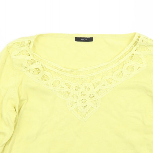 M&Co Womens Yellow   Pullover Jumper Size 14