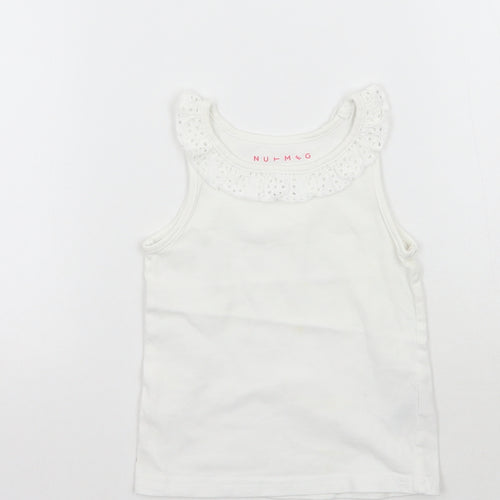 Nutmeg Girls White   Basic Tank Size 2 Years