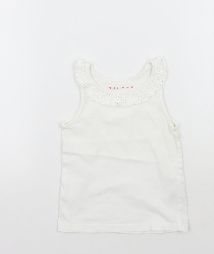 Nutmeg Girls White Basic Tank Size 2 Years