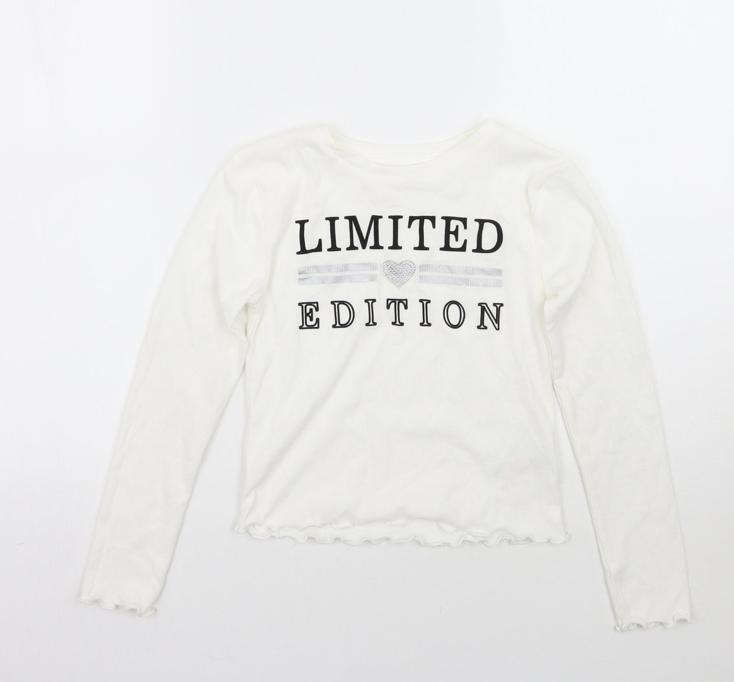 Primark Girls White   Basic T-Shirt Size 9-10 Years