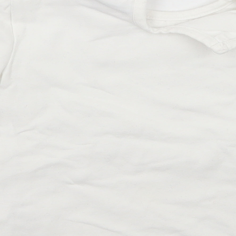 Topomini Girls White Floral  Basic T-Shirt Size 18-24 Months